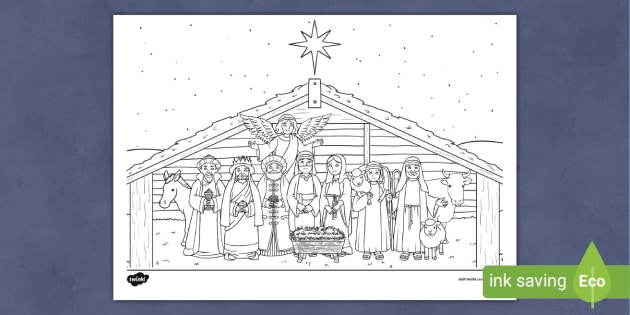 Louring page of the christmas story teaching resources