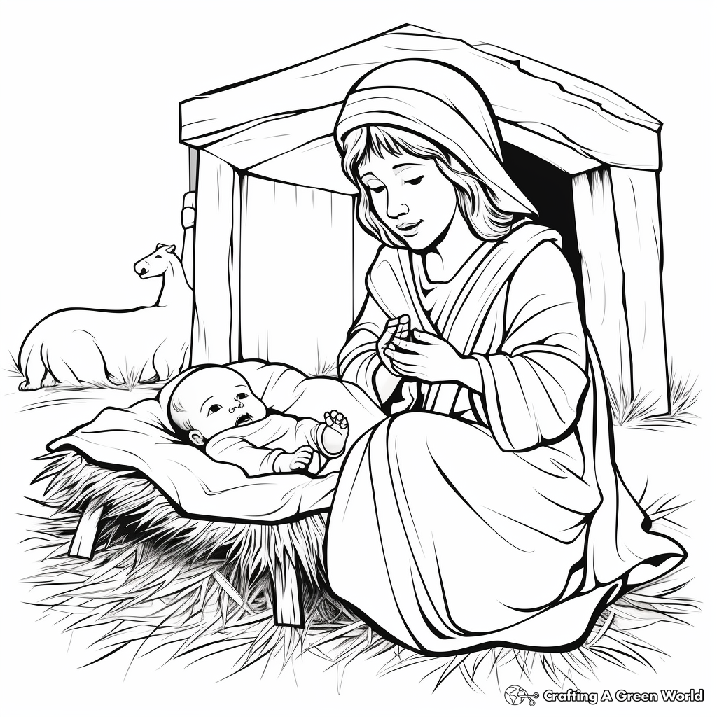 Nativity coloring pages