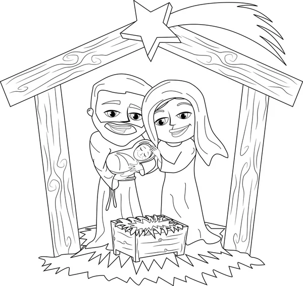 Christmas nativity scene coloring page stock vector by canbedone