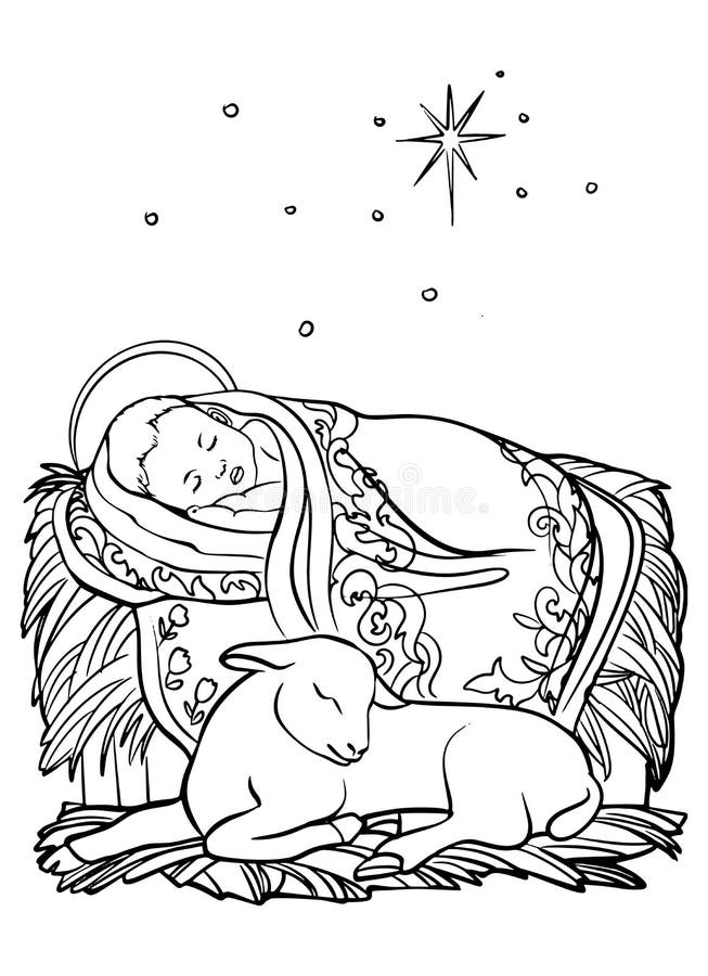 Nativity coloring stock illustrations â nativity coloring stock illustrations vectors clipart