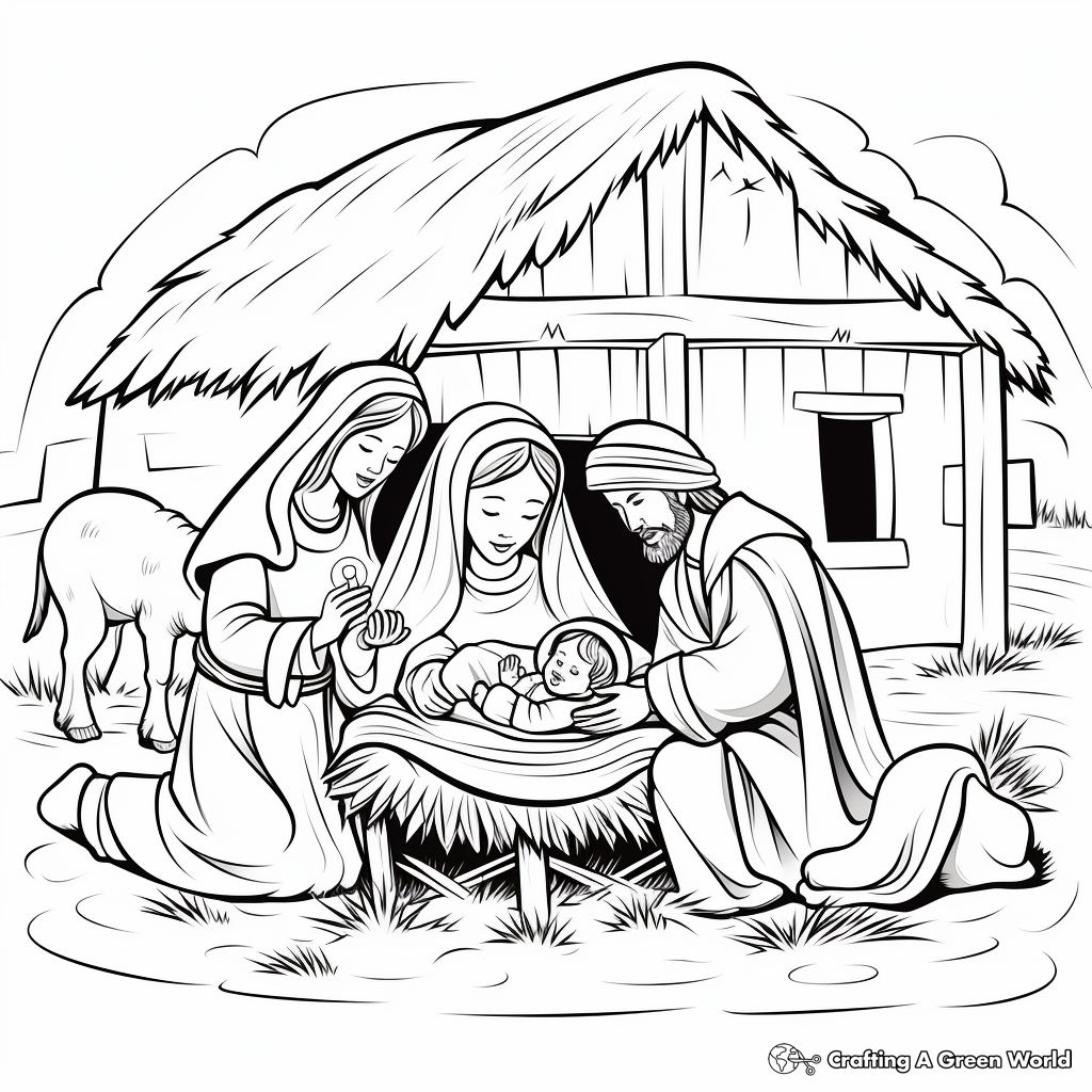 Nativity coloring pages