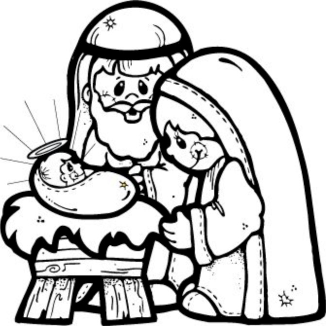 Printable nativity coloring page