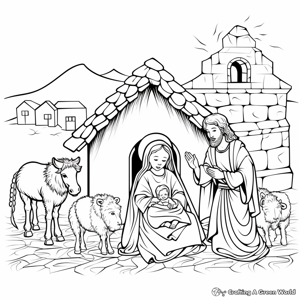 Nativity coloring pages