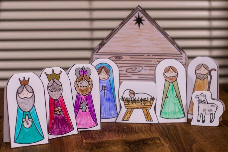 Colour in nativity scene free printable mum in the madhouse