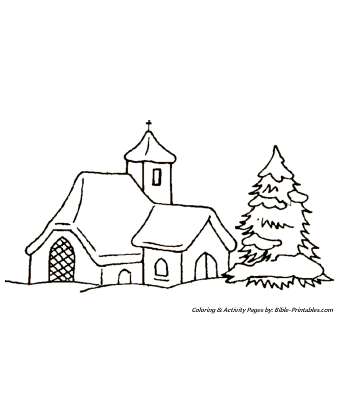 Christmas scenes coloring pages