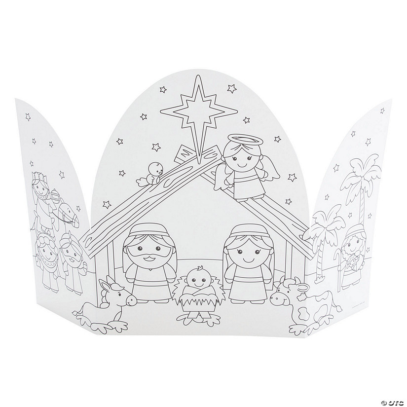 Color your own jesus nativity trifold scenes