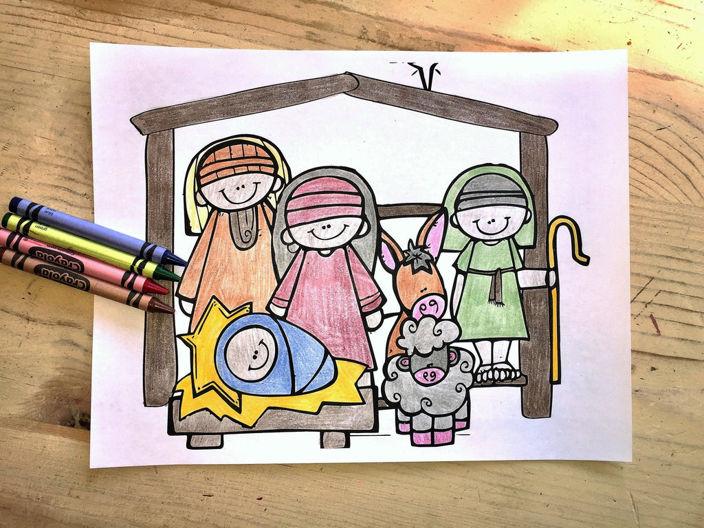 Nativity coloring page