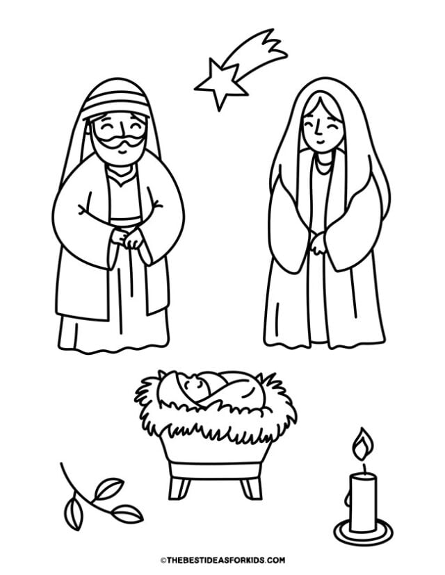 Nativity coloring pages free printables