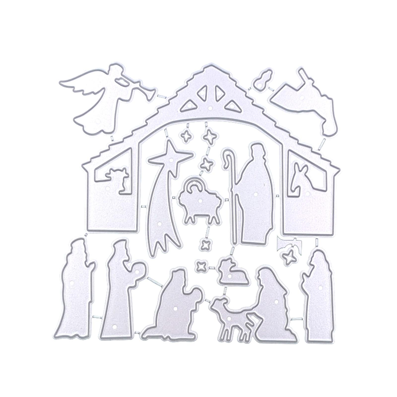 Set religion nativity scene metal cutting dies stencil diy scrapbooking embossing tool die cuts christmas paper card album template mold decoration fruugo no