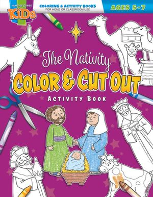 The nativity color cut out coloring activity books christmas