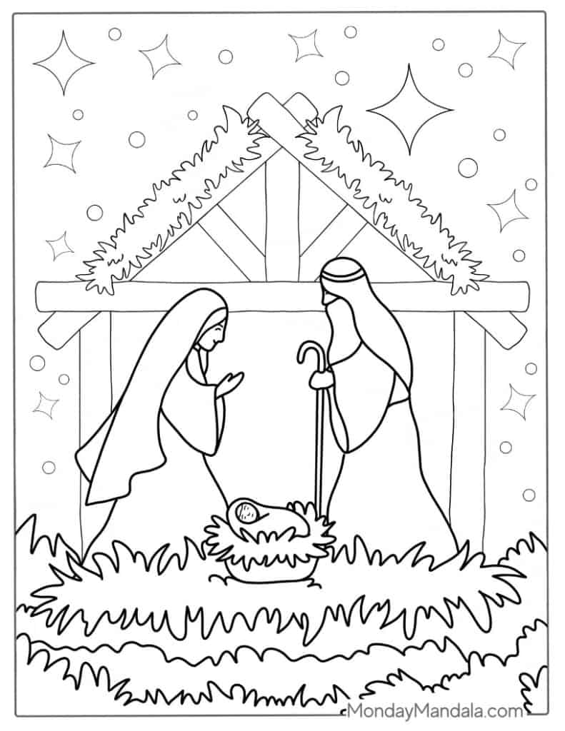 Christmas coloring pages free pdf printables