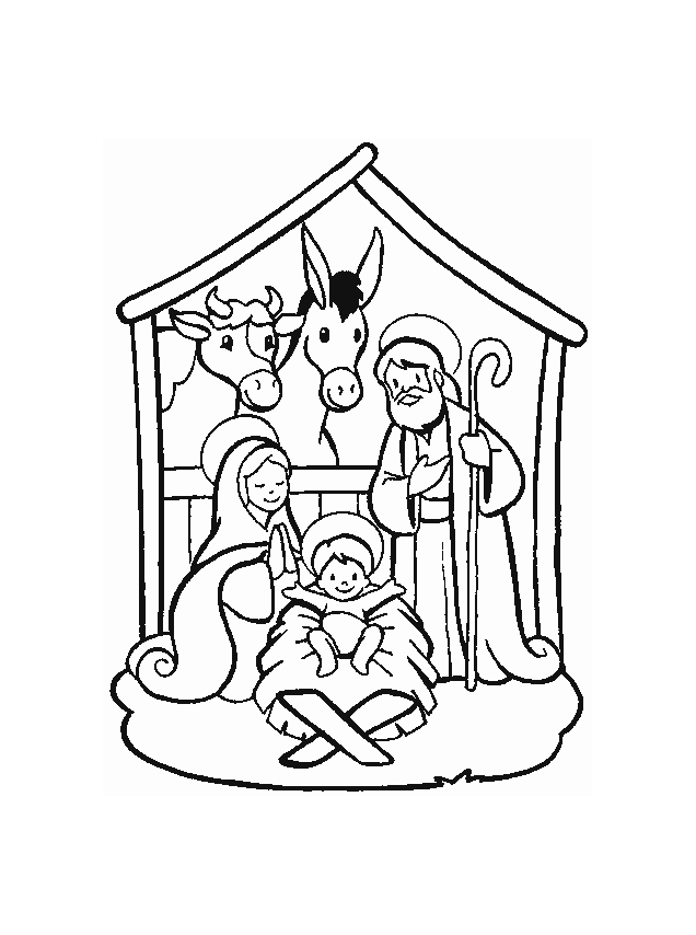 Free nativity scene coloring pages to print