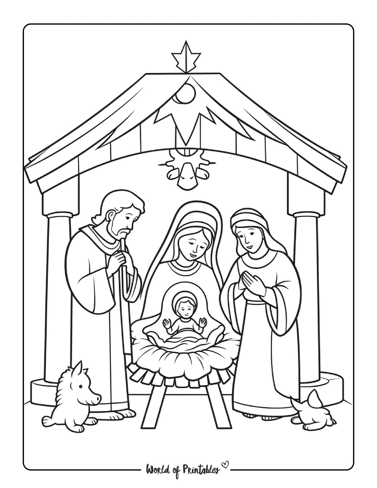 Nativity coloring pages