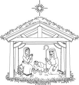 Nativity scene for coloring peel stick rel