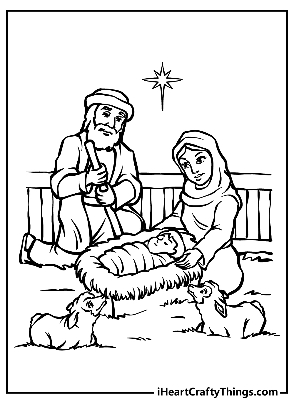 Nativity coloring pages free printables