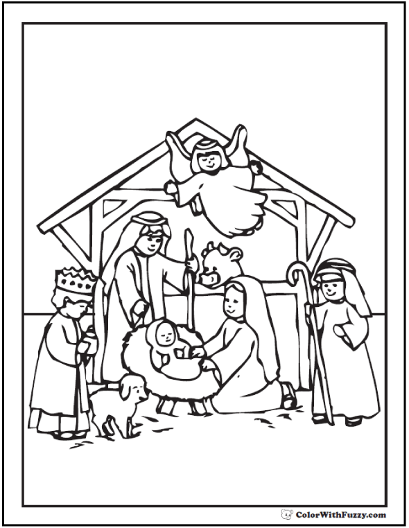 Kids christmas coloring pictures â nativities merry christmas