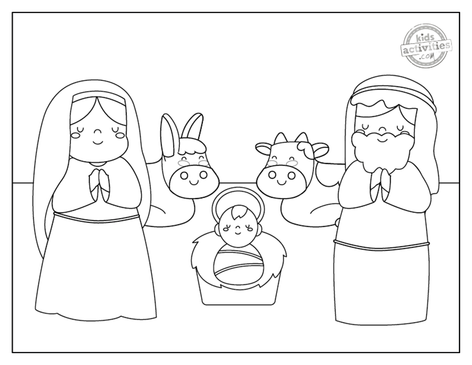 Free printable nativity coloring pages kids activities blog