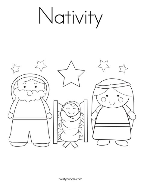 Nativity coloring page