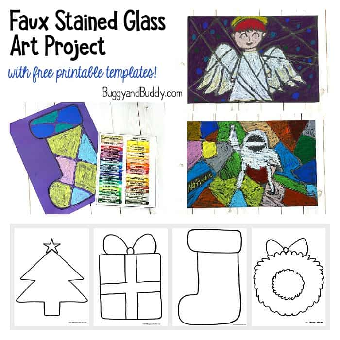 Christmas stained glass art project for kids