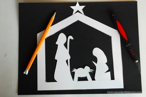 Stained glass nativity craft for kids