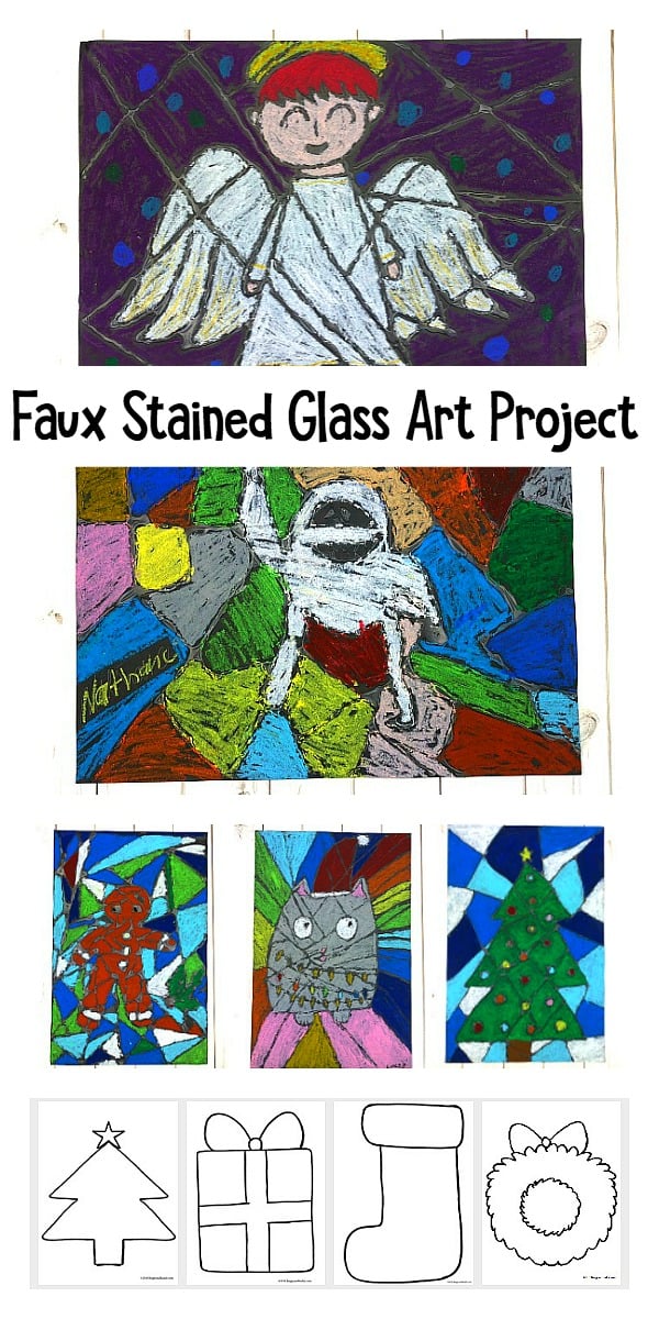 Christmas stained glass art project for kids