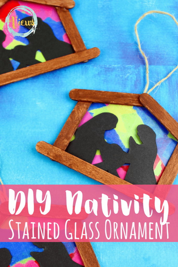 Diy stained glass nativity ornament