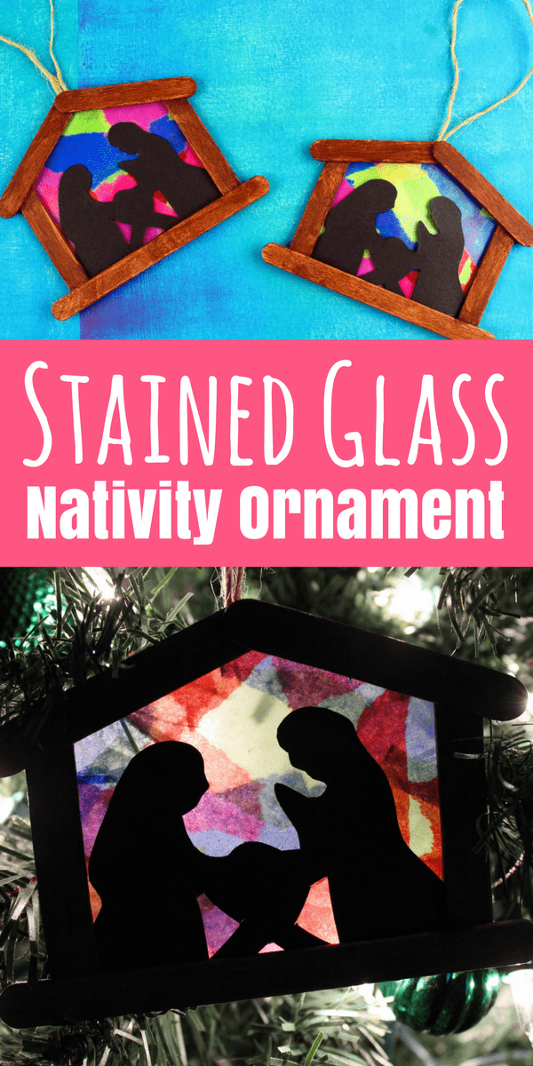 Diy stained glass nativity ornament