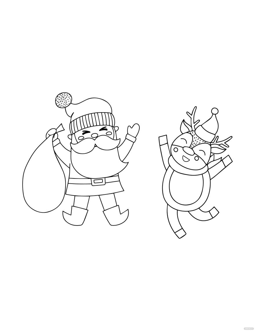 Free cute christmas coloring page