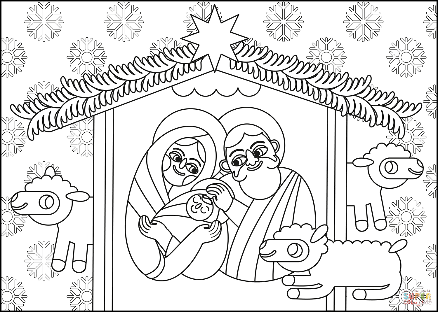 Christmas nativity coloring page free printable coloring pages