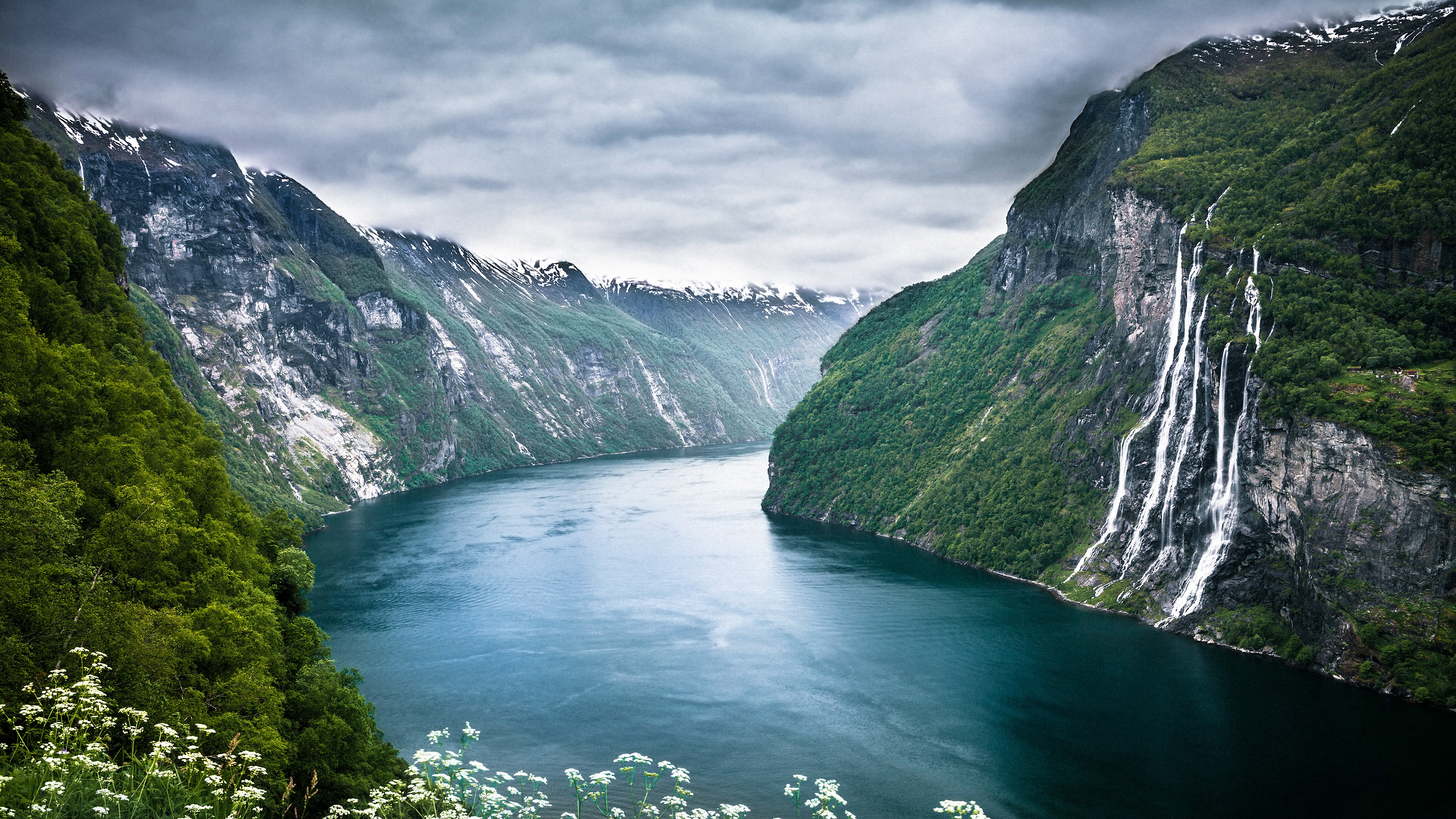 Nature k hd waterfall sky river norway world beautiful places jpg kb