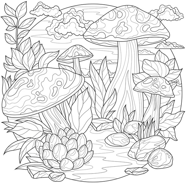 Thousand coloring pages forest royalty