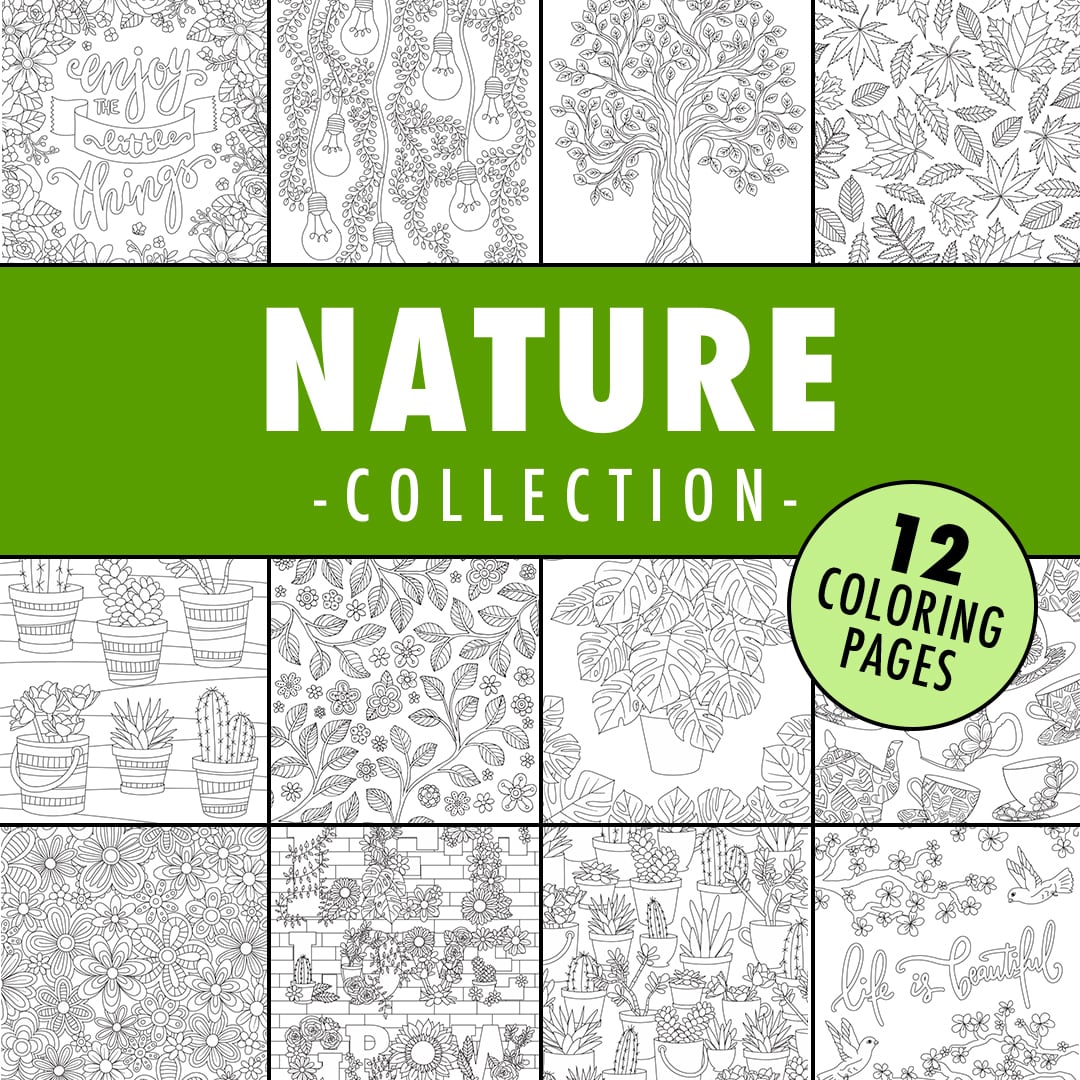 Nature collection coloring pages