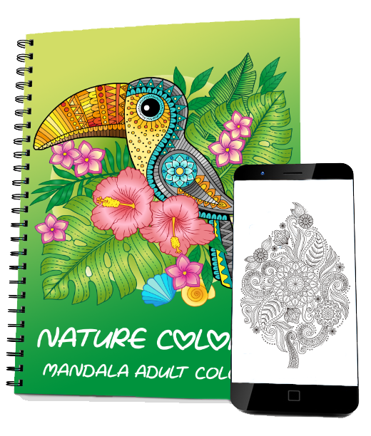 Ð nature adult coloring digital book