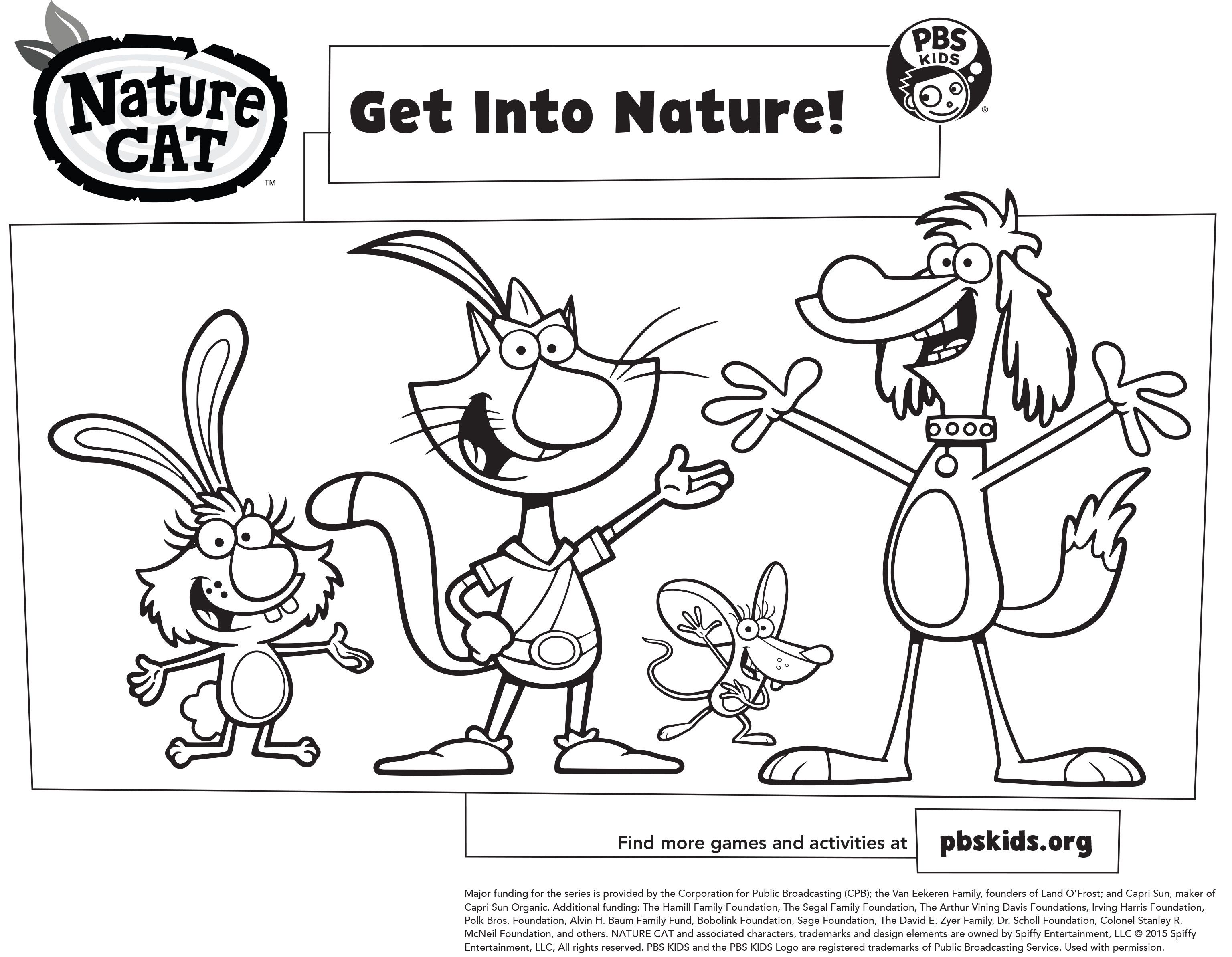 Nature cat coloring pages naturecat summerofadventure pbskids coloring pages nature family coloring pages nature kids