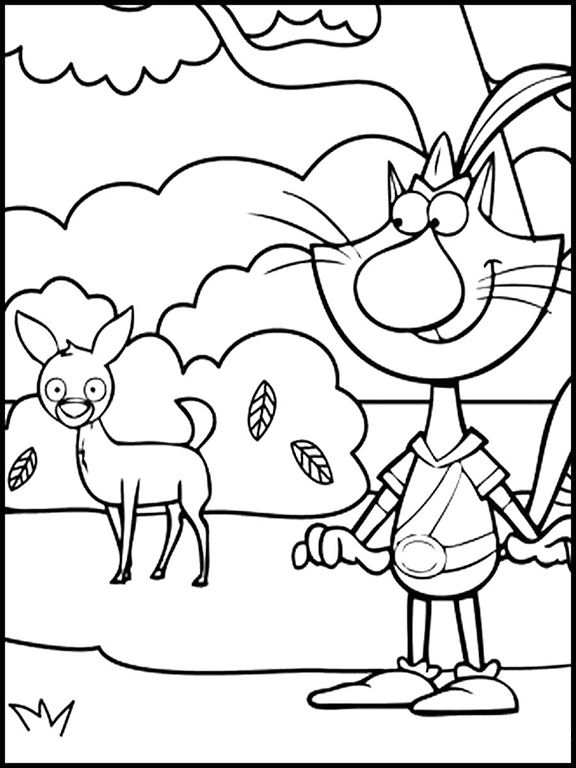 Nature cat coloring pages