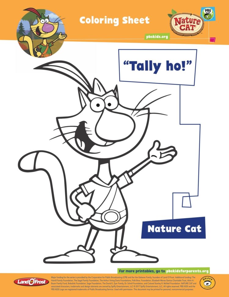 Nature cat coloring page kids coloring pages kids for parents