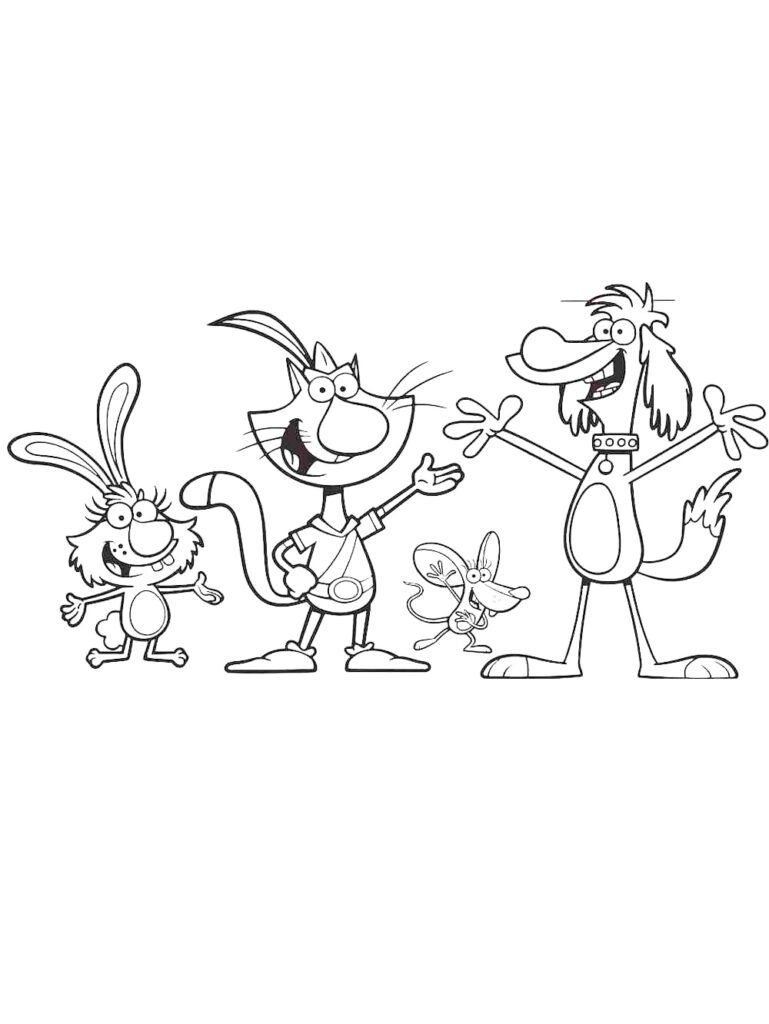 Nature cat coloring pages