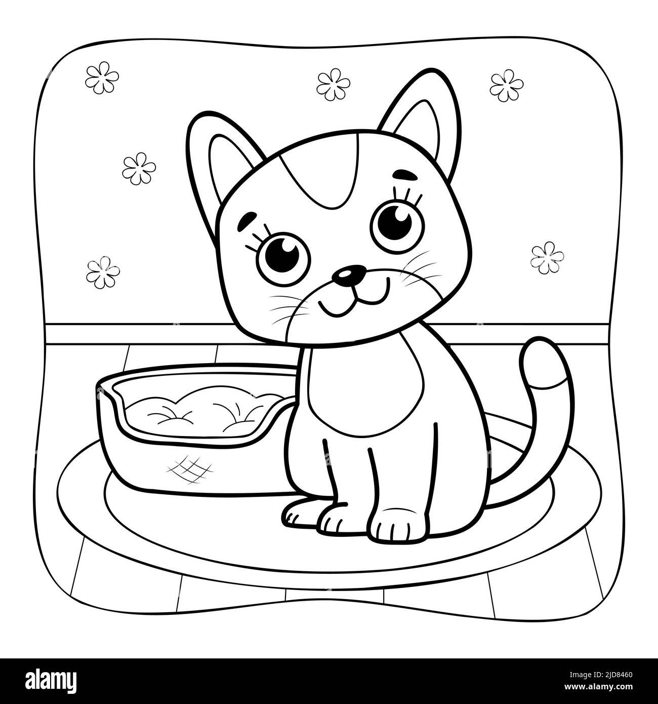 Cat coloring pages for kids cut out stock images pictures