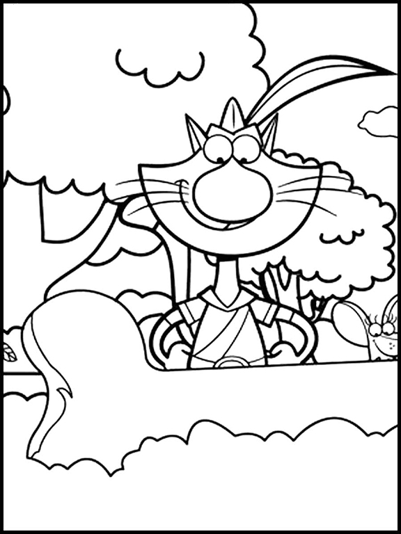 Nature cat coloring pages