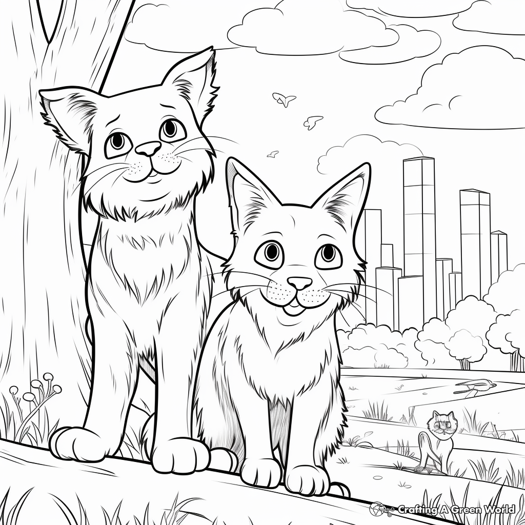 Dog and cat coloring pages