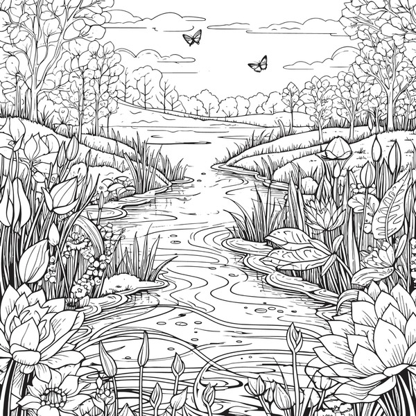 Thousand colouring book nature royalty