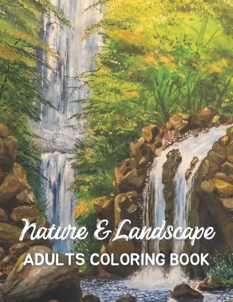 Landscape coloring book wonderful coloring pages with betiful outdoors relaxing nature scenes adult coloring book publisher carla books