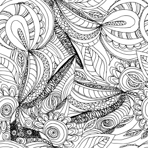 Nature doodle coloring page