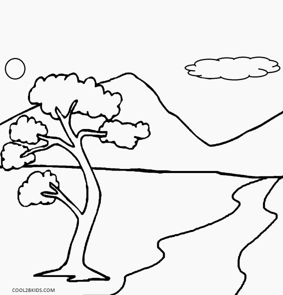 Printable nature coloring pages for kids coolbkids coloring pages nature nature drawing for kids simple nature drawing