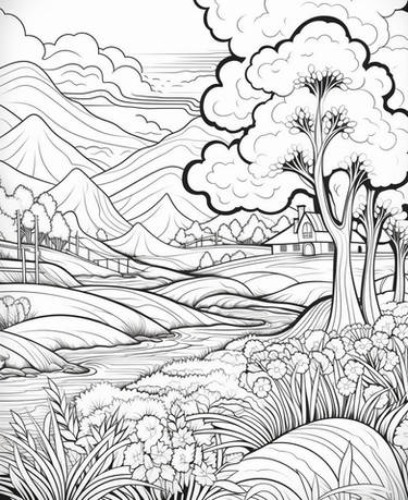 Nature coloring pages in premium quality by coloringbooksart on