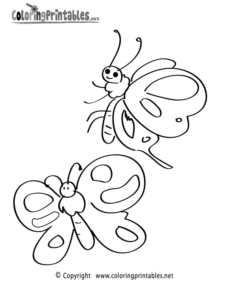 Butterflies coloring page