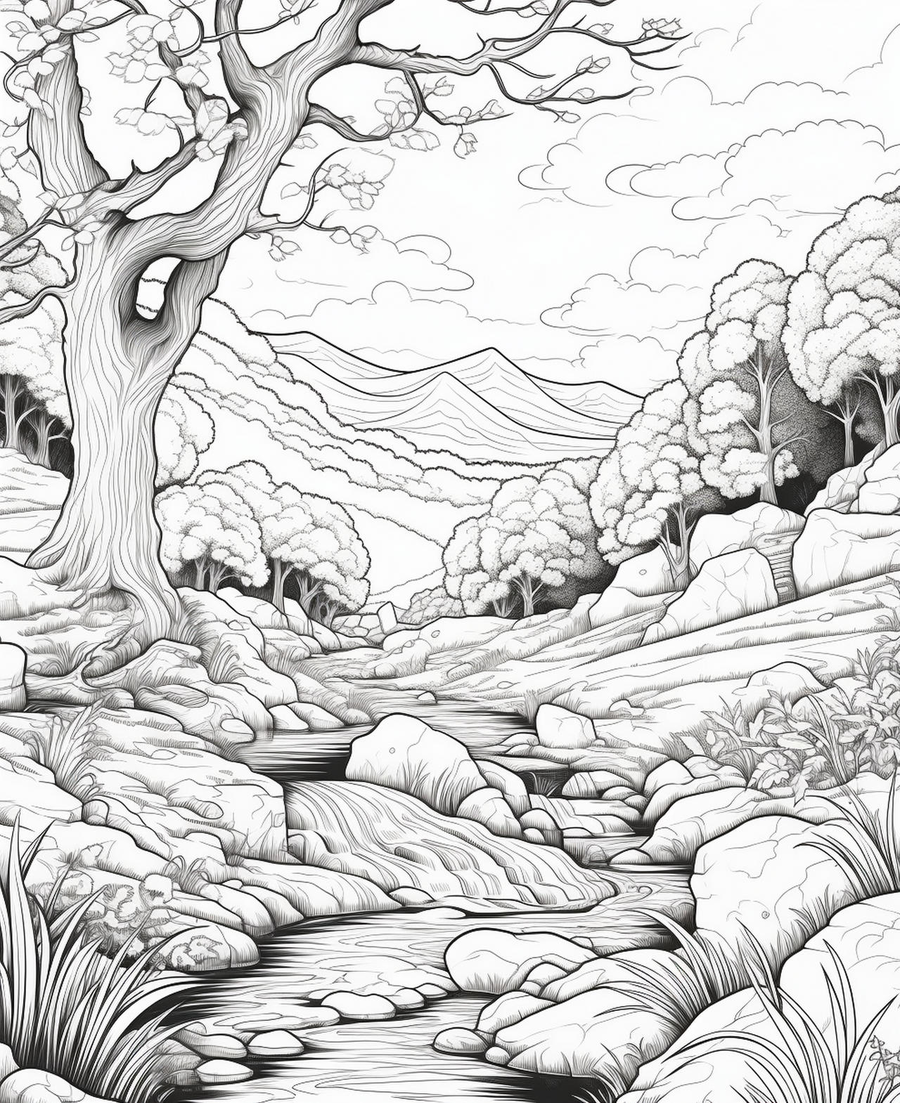Nature coloring pages in premium quality by coloringbooksart on