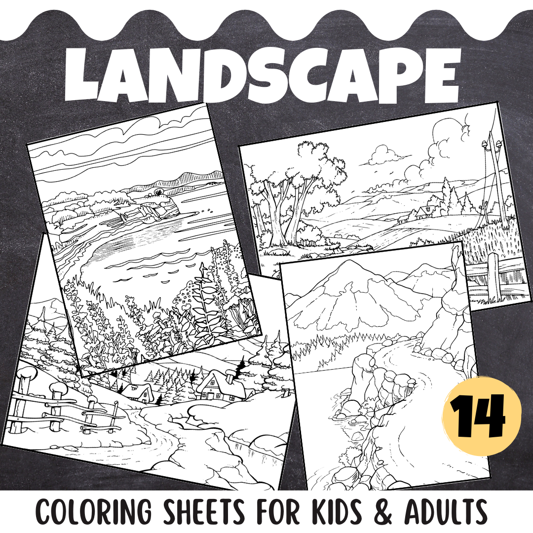 Landscape coloring pages