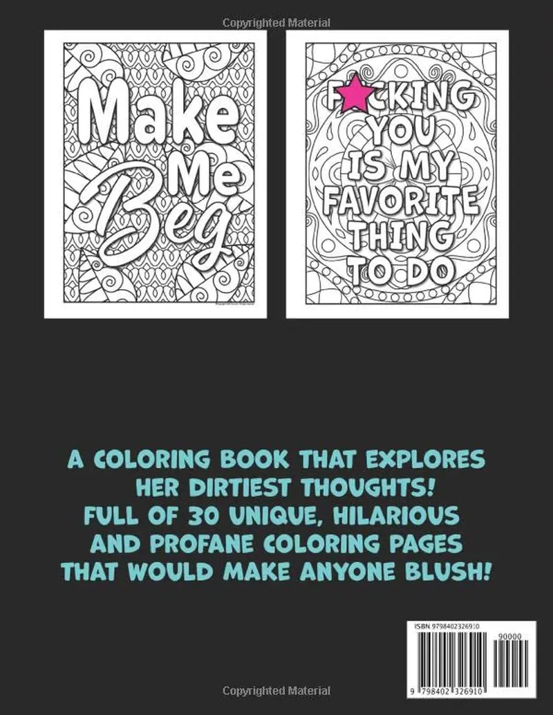 Naughty thoughts for her curse word coloring book adult coloring book dirty tal