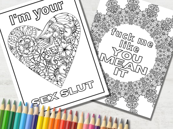 Naughty adult coloring pages with dirty swear words and sexy phrases stress relieving naughty printable colouring book digital download